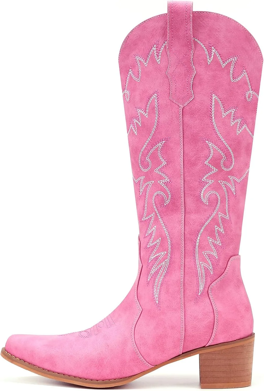 IXU Cowboy Boots Women Pointy Toe Women's Mid Calf Western Cowgirl Boots