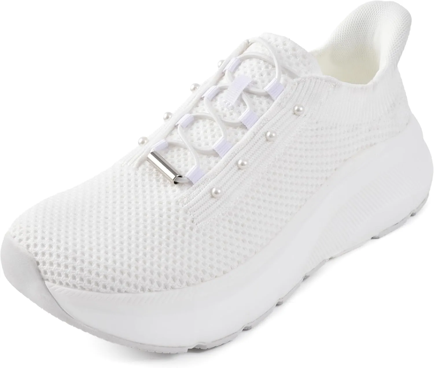 JACKSHIBO Women's Wide Toe Box Slip in Hands Free Shoes Arch Support Slip On Wide Sneaker Orthopedic Thick Cushioning Walking Shoes