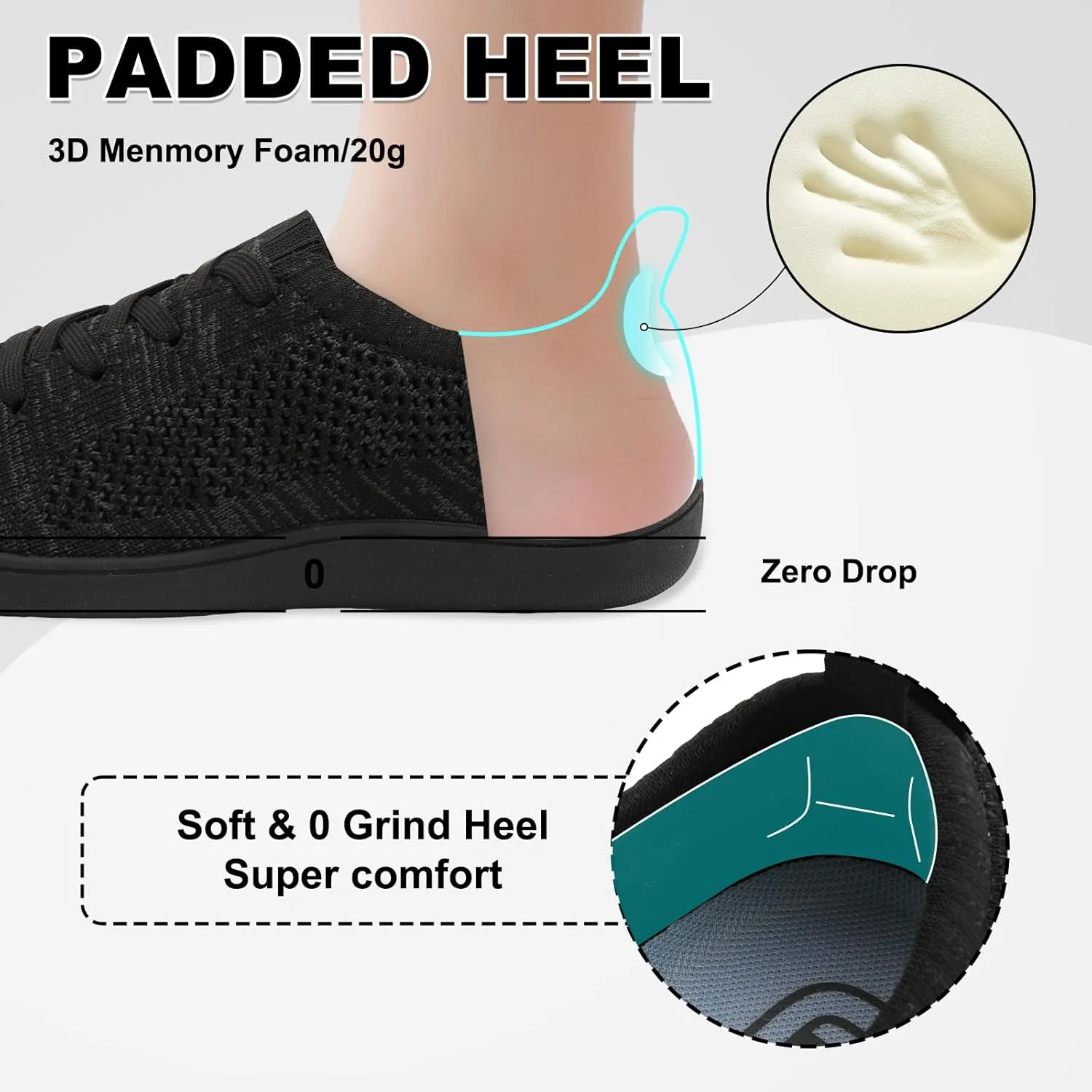 JOINFREE Women's Minimalist Walking Shoes Wide Toe Barefoot Shoes Zero Drop Casual Sneakers Breathable Slip On Tennis Shoes