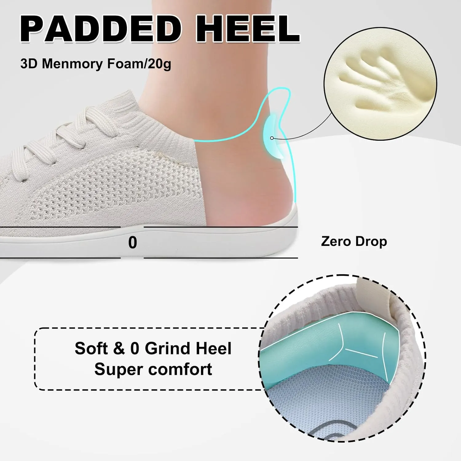 JOINFREE Women's Minimalist Walking Shoes Wide Toe Barefoot Shoes Zero Drop Casual Sneakers Breathable Slip On Tennis Shoes
