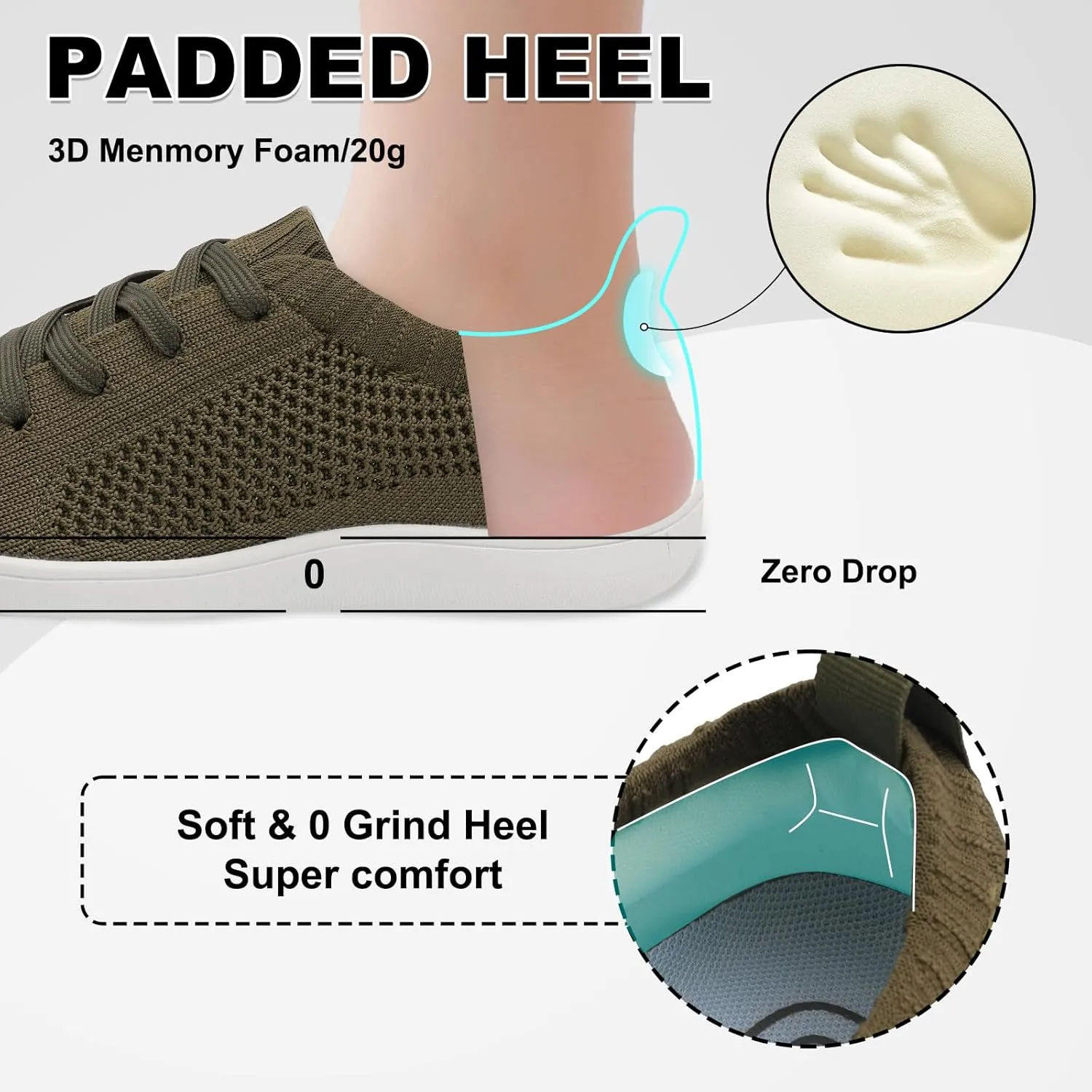 JOINFREE Women's Minimalist Walking Shoes Wide Toe Barefoot Shoes Zero Drop Casual Sneakers Breathable Slip On Tennis Shoes