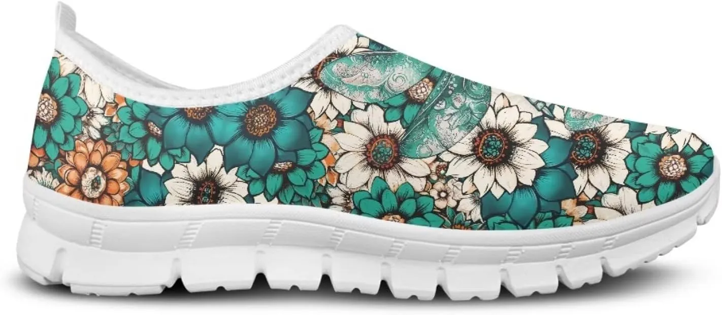 JoyLamoria Butterfly on Marble Canvas Shoes Slip On Fashion Sneakers Low Top Walking Flats Art Travel Shoes for Women