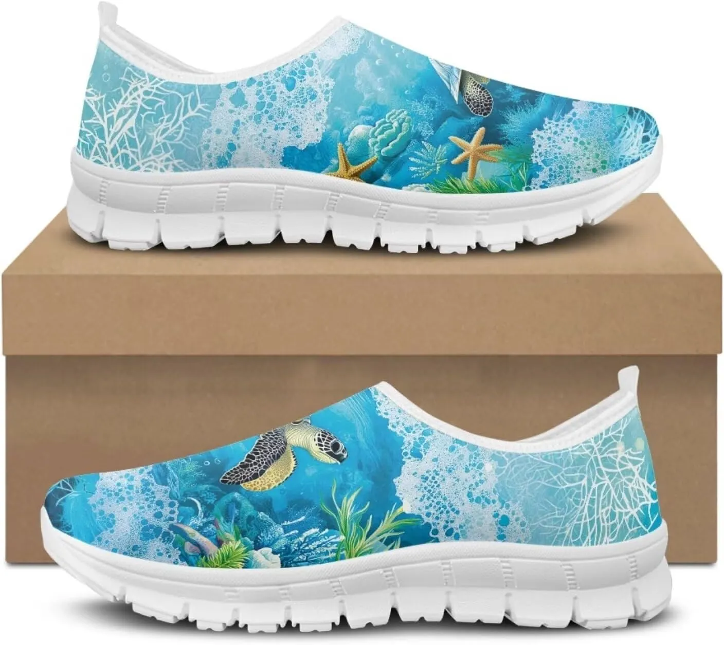 JoyLamoria Underwater Turtle Go Walk Fashion Sneakers Non Slip Wide Travel ShoesLightweight Low Top Platorm for Stylish