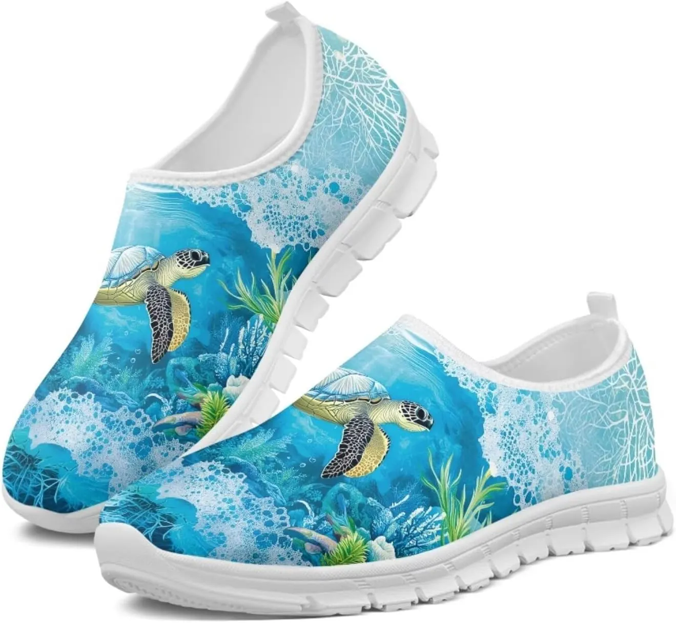 JoyLamoria Underwater Turtle Go Walk Fashion Sneakers Non Slip Wide Travel ShoesLightweight Low Top Platorm for Stylish