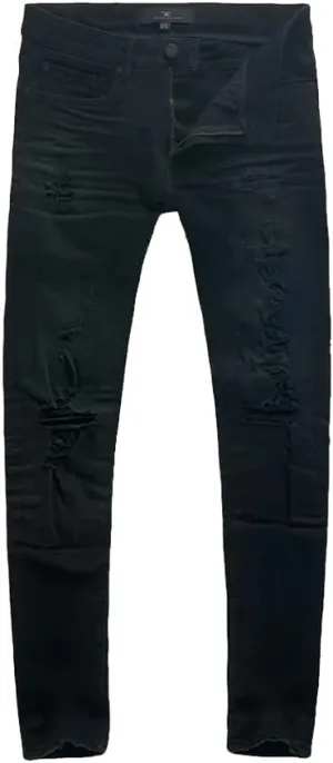 JS955R Sean Distressed Denim, Black