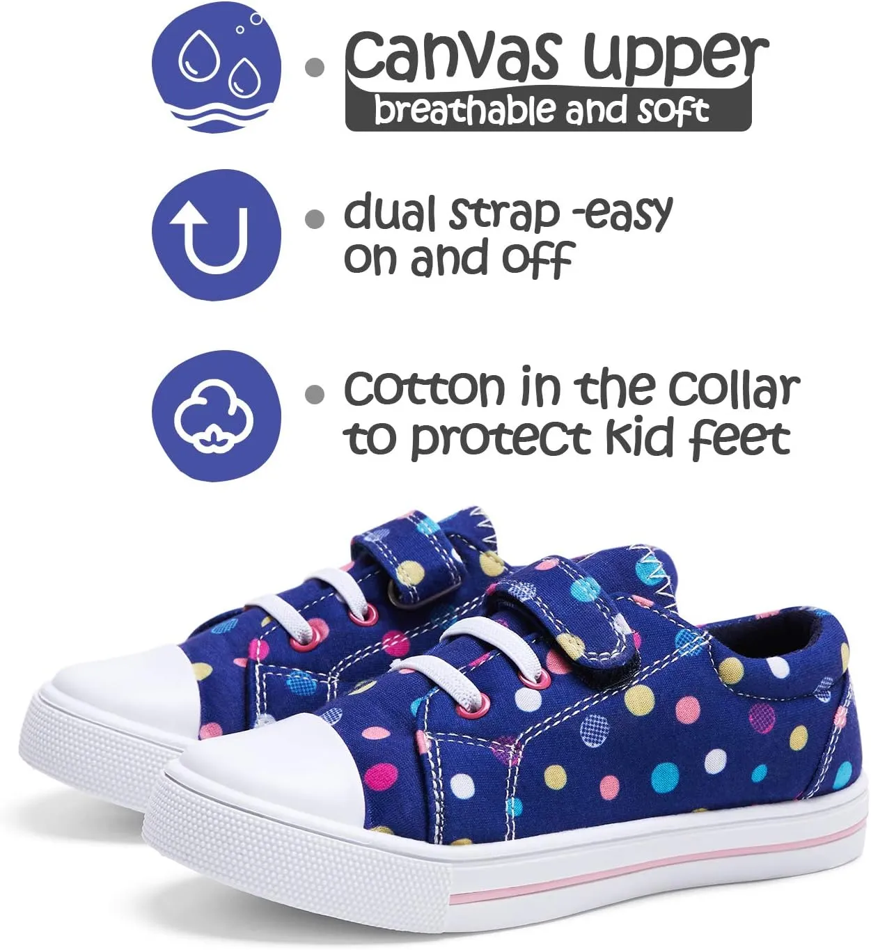 K KomForme Toddler Shoes Boys Girls Canvas Sneakers Size 4-13