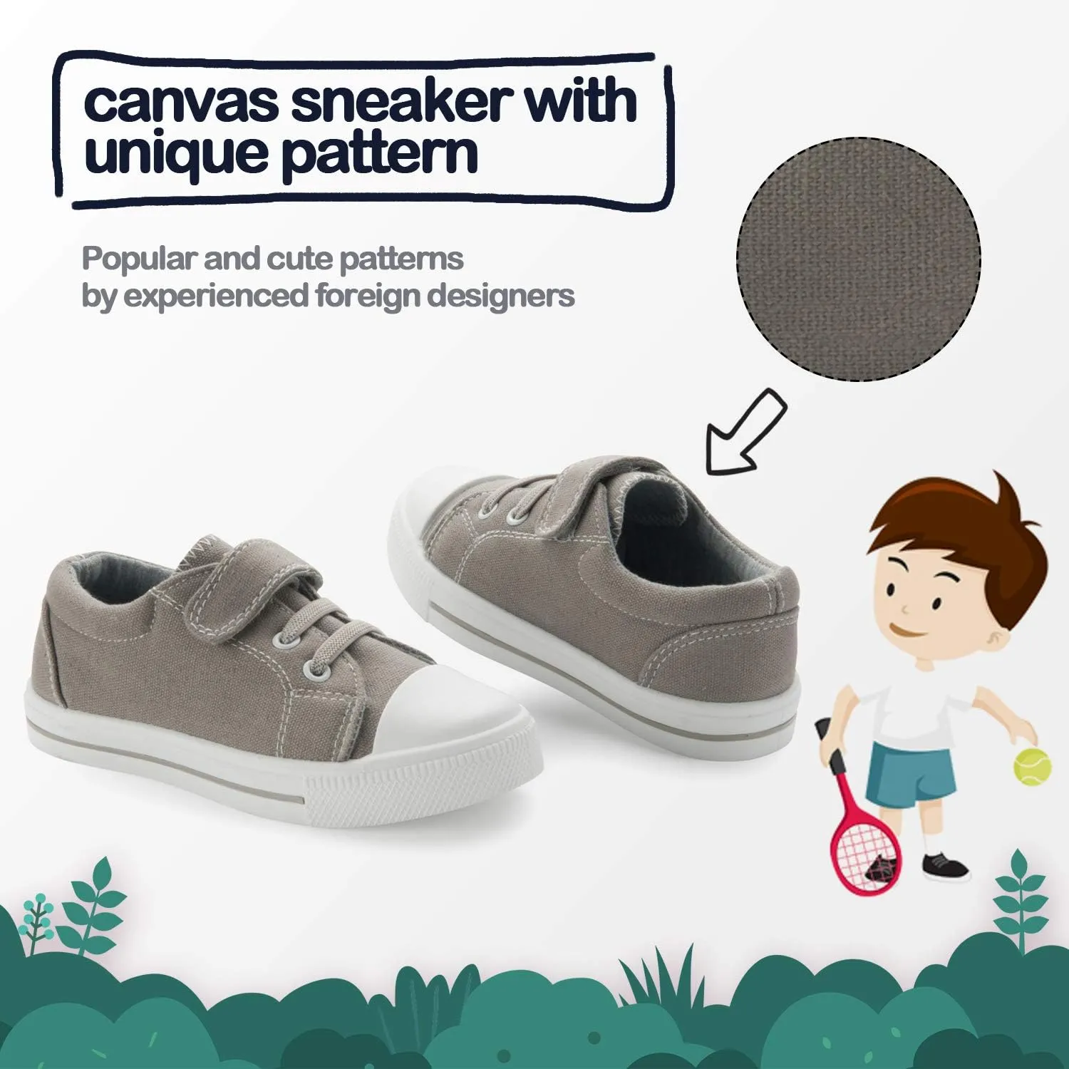 K KomForme Toddler Shoes Boys Girls Canvas Sneakers Size 4-13