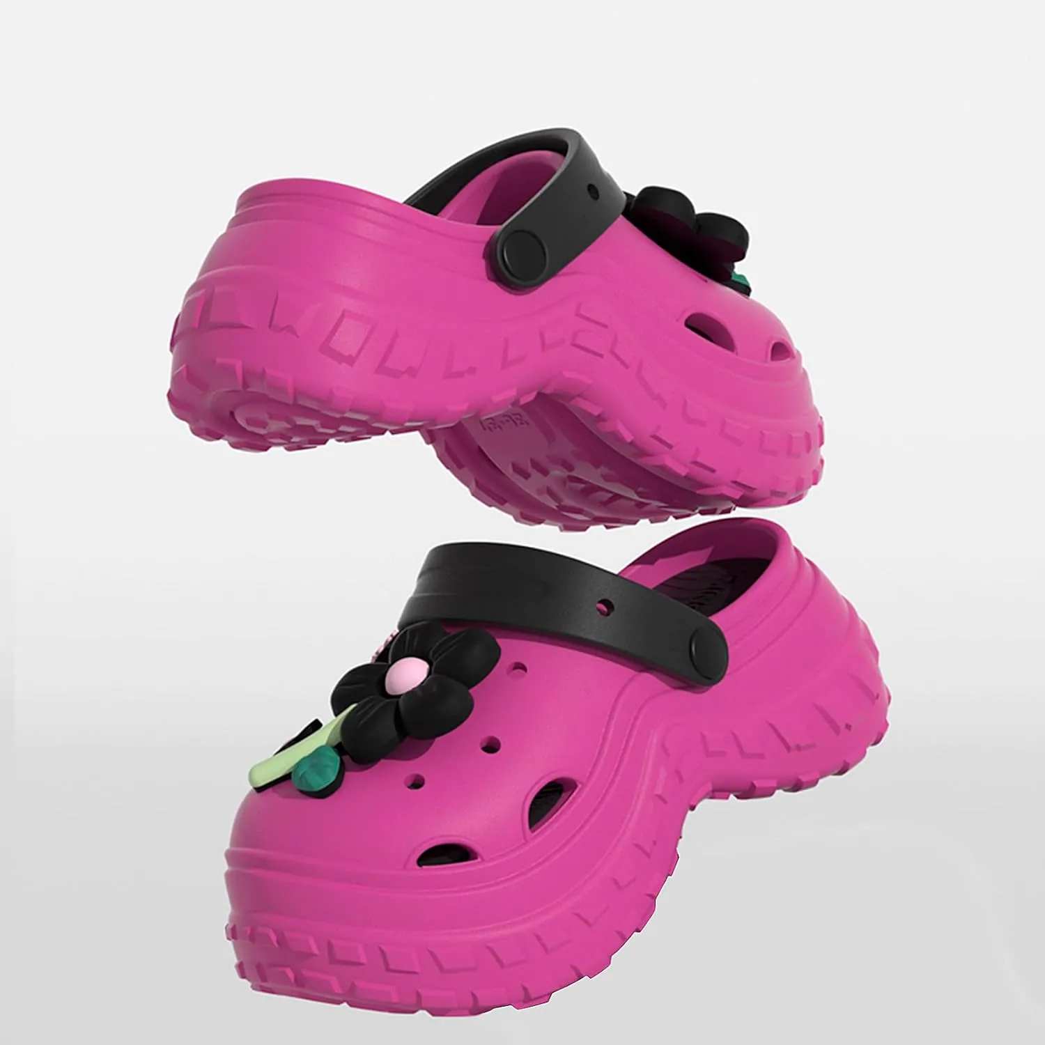 KELMALL Platform Clogs for Women, Garden High Heels Mules Slip On Comfort Walking Shoes, Waterproof for Summer