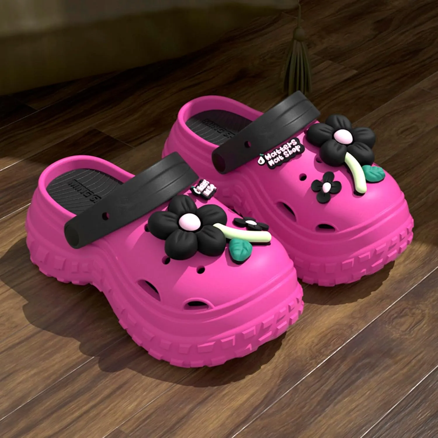 KELMALL Platform Clogs for Women, Garden High Heels Mules Slip On Comfort Walking Shoes, Waterproof for Summer
