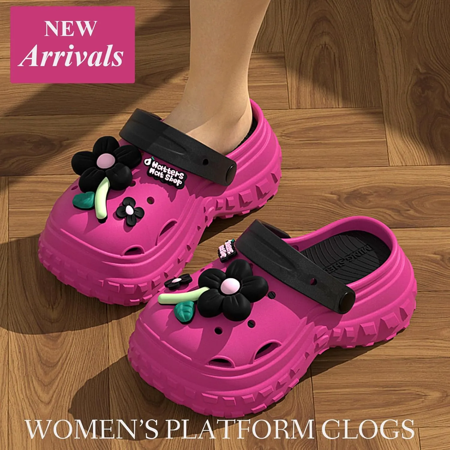 KELMALL Platform Clogs for Women, Garden High Heels Mules Slip On Comfort Walking Shoes, Waterproof for Summer