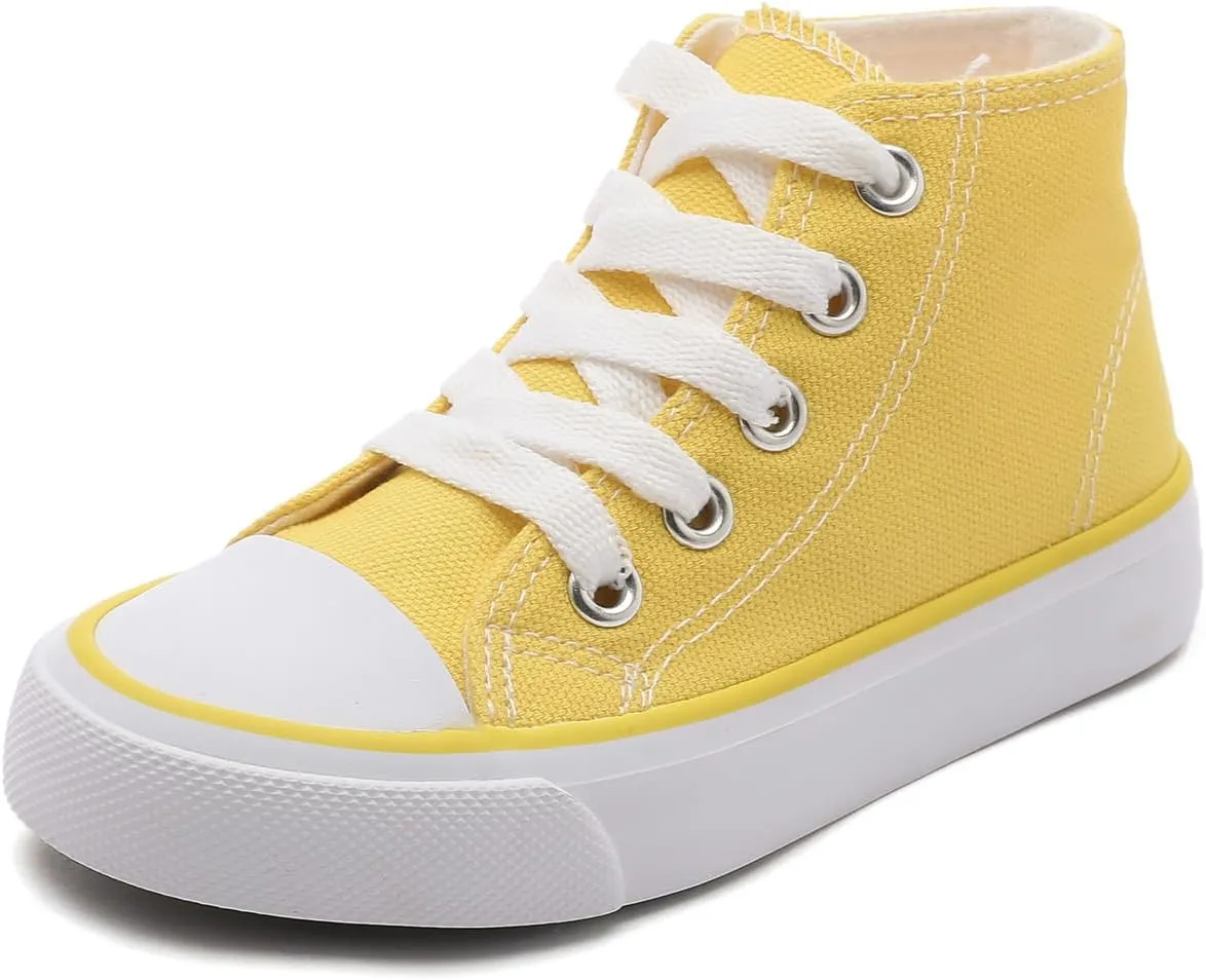 Kids Canvas Shoes Boys Girls High Top Canvas Slip On Sneakers