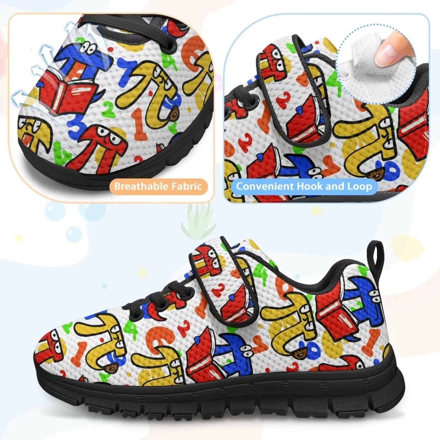 Kids Christmas Shoes for Boys Girls Breathable Single Buckle Sneakers Low Top Mesh Athletic Casual Shoes