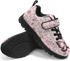 Kids Cute Sneakers for Girls School Single Buckle Sports Shoes Breathable Lightweight Walking Running Shoes