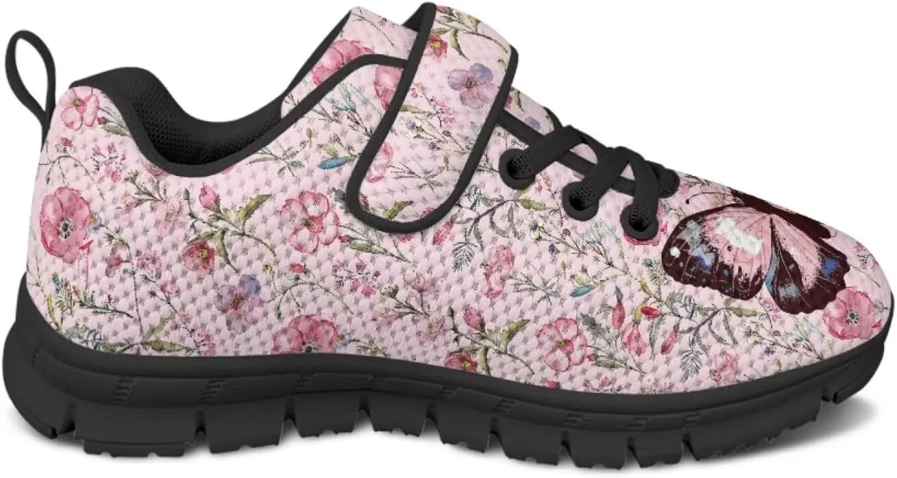 Kids Cute Sneakers for Girls School Single Buckle Sports Shoes Breathable Lightweight Walking Running Shoes