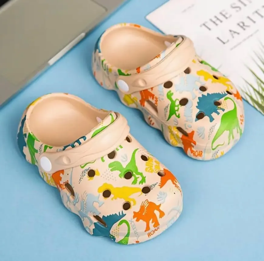Kids Dinosaur Cloud Slides Clogs| Non-Slip Shower Toddler Slippers| Thick Sole Beach Pool Sandals Summer Indoor & Outdoor