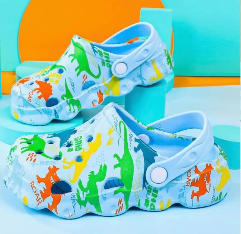 Kids Dinosaur Cloud Slides Clogs| Non-Slip Shower Toddler Slippers| Thick Sole Beach Pool Sandals Summer Indoor & Outdoor