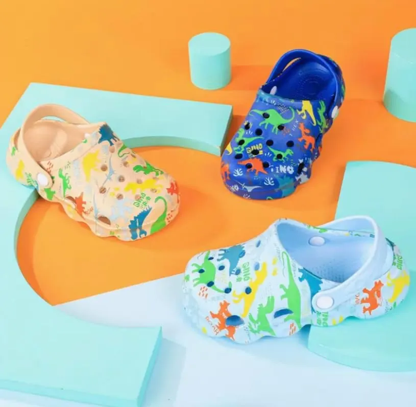 Kids Dinosaur Cloud Slides Clogs| Non-Slip Shower Toddler Slippers| Thick Sole Beach Pool Sandals Summer Indoor & Outdoor