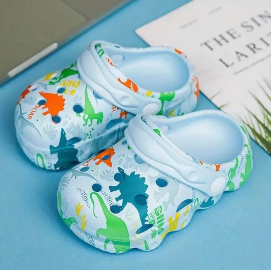 Kids Dinosaur Cloud Slides Clogs| Non-Slip Shower Toddler Slippers| Thick Sole Beach Pool Sandals Summer Indoor & Outdoor