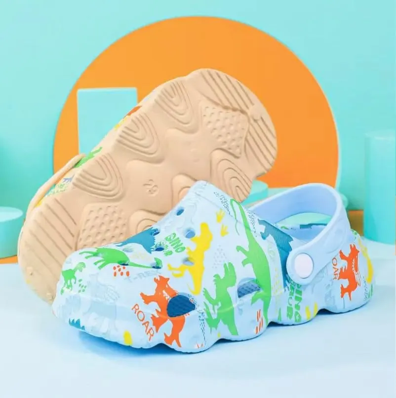 Kids Dinosaur Cloud Slides Clogs| Non-Slip Shower Toddler Slippers| Thick Sole Beach Pool Sandals Summer Indoor & Outdoor