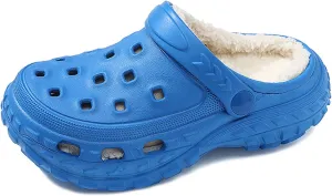Kids Fur Lined Clogs Garden Shoes for Boys Girls Fashions Winter Warm Plush Home Slippers Slip On Indoor Outdoor Fleece Lined Mules