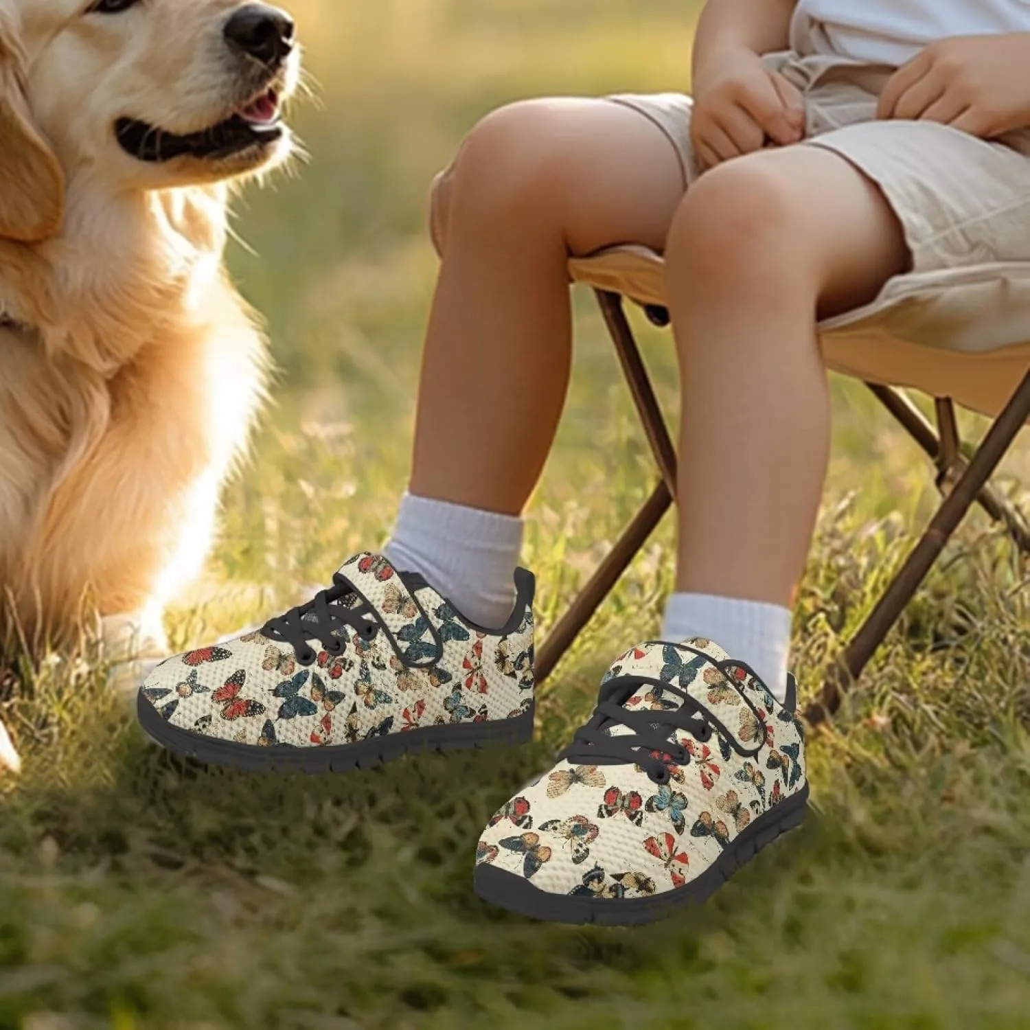 Kids Sneakers Comfy Zero-Drop Healthy Sole Sneakers Strap Athletic Walking Shoes Lightweight Minimalist Sneakers
