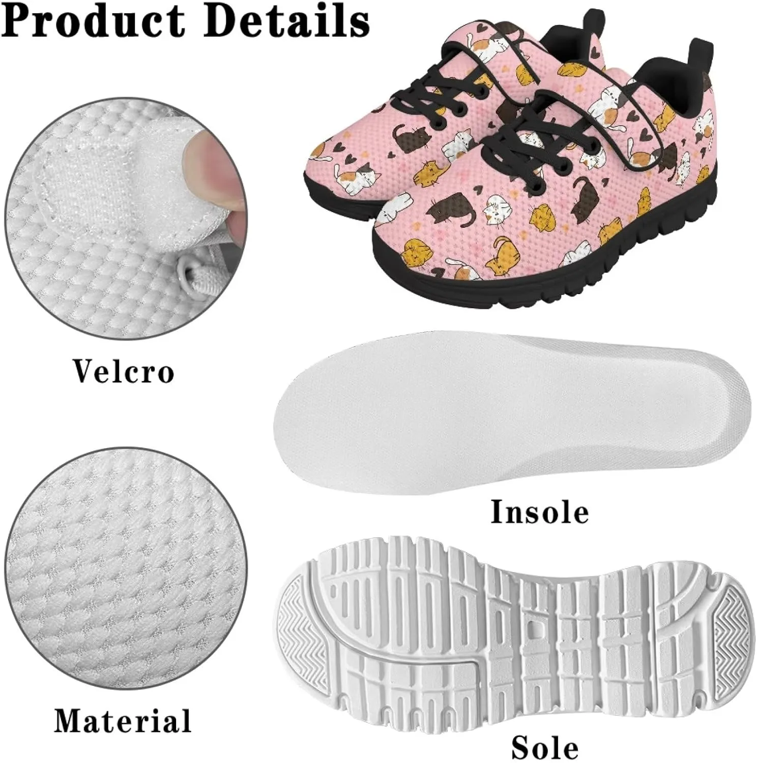 Kids Sneakers Comfy Zero-Drop Healthy Sole Sneakers Strap Athletic Walking Shoes Lightweight Minimalist Sneakers