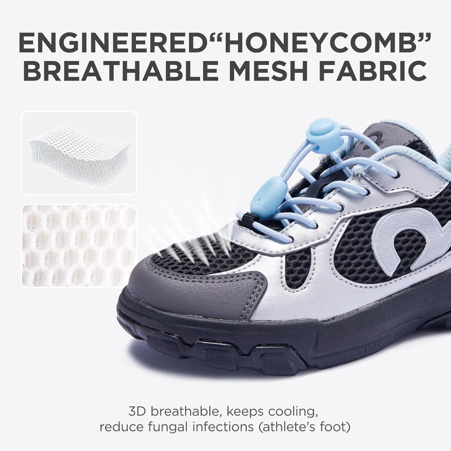 Kids Sneakers for Boys and Girls, No Tie Shoelaces Lightweight Kids Shoes, Breathable Running Tennis Sport Athletic Shoes for Toddler