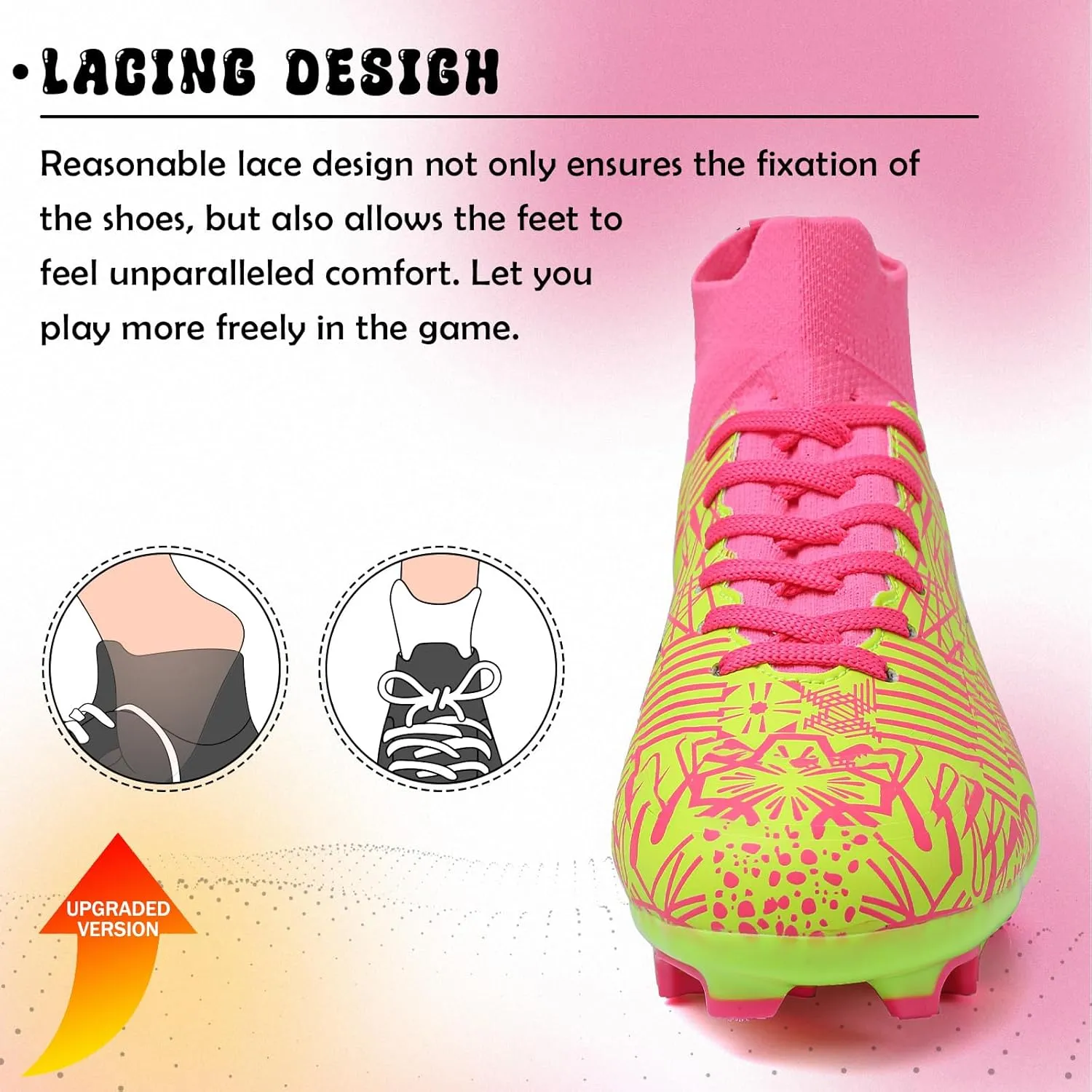 Kids Soccer Cleats Boys Girls Football Cleats Turf Soccer Shoes AG/FG