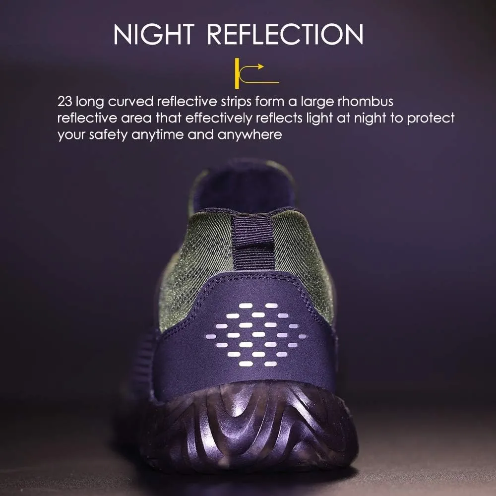 KINOW Men Steel Toe Safety Work Shoes Slip Resistant Lightweight Outdoor Athletic Industrial Construction Sneakers for Women