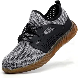 KINOW Men Steel Toe Safety Work Shoes Slip Resistant Lightweight Outdoor Athletic Industrial Construction Sneakers for Women