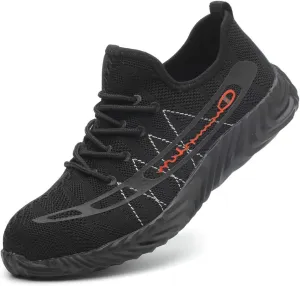 KINOW Men Steel Toe Safety Work Shoes Slip Resistant Lightweight Outdoor Athletic Industrial Construction Sneakers for Women