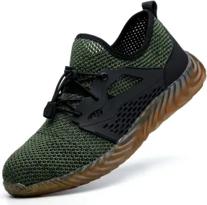 KINOW Men Steel Toe Safety Work Shoes Slip Resistant Lightweight Outdoor Athletic Industrial Construction Sneakers for Women