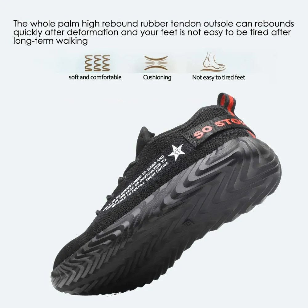 KINOW Men Steel Toe Safety Work Shoes Slip Resistant Lightweight Outdoor Athletic Industrial Construction Sneakers for Women