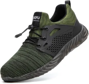 KINOW Men Steel Toe Safety Work Shoes Slip Resistant Lightweight Outdoor Athletic Industrial Construction Sneakers for Women