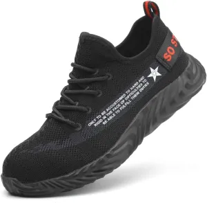 KINOW Men Steel Toe Safety Work Shoes Slip Resistant Lightweight Outdoor Athletic Industrial Construction Sneakers for Women
