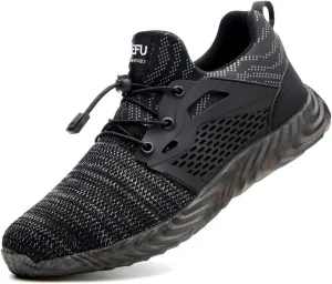 KINOW Men Steel Toe Safety Work Shoes Slip Resistant Lightweight Outdoor Athletic Industrial Construction Sneakers for Women