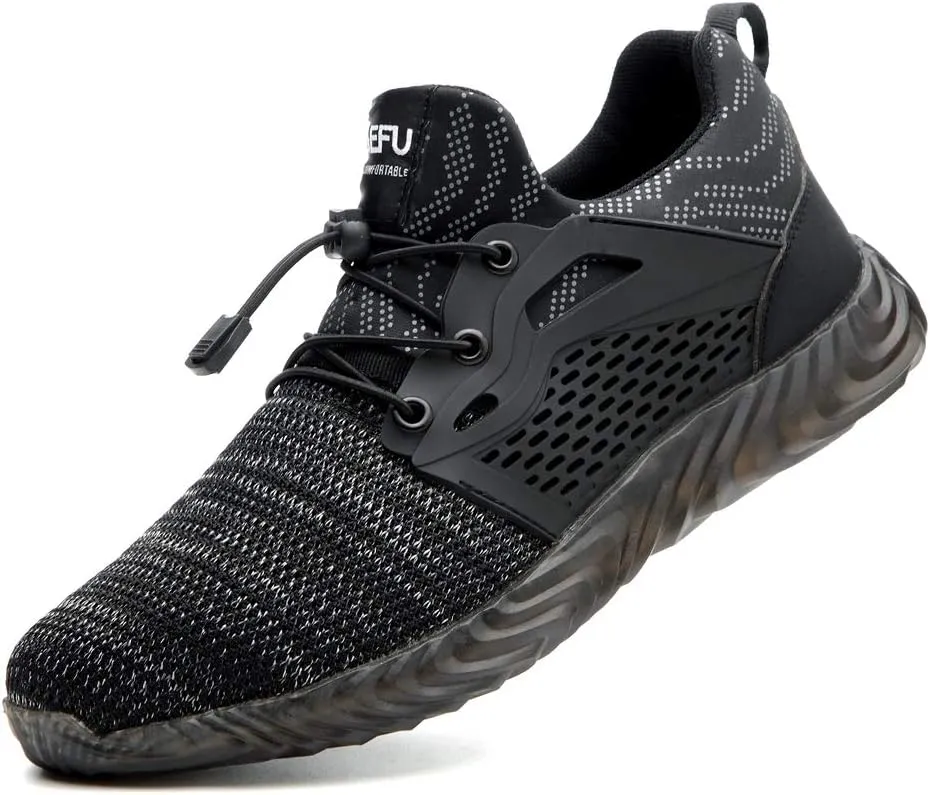 KINOW Men Steel Toe Safety Work Shoes Slip Resistant Lightweight Outdoor Athletic Industrial Construction Sneakers for Women
