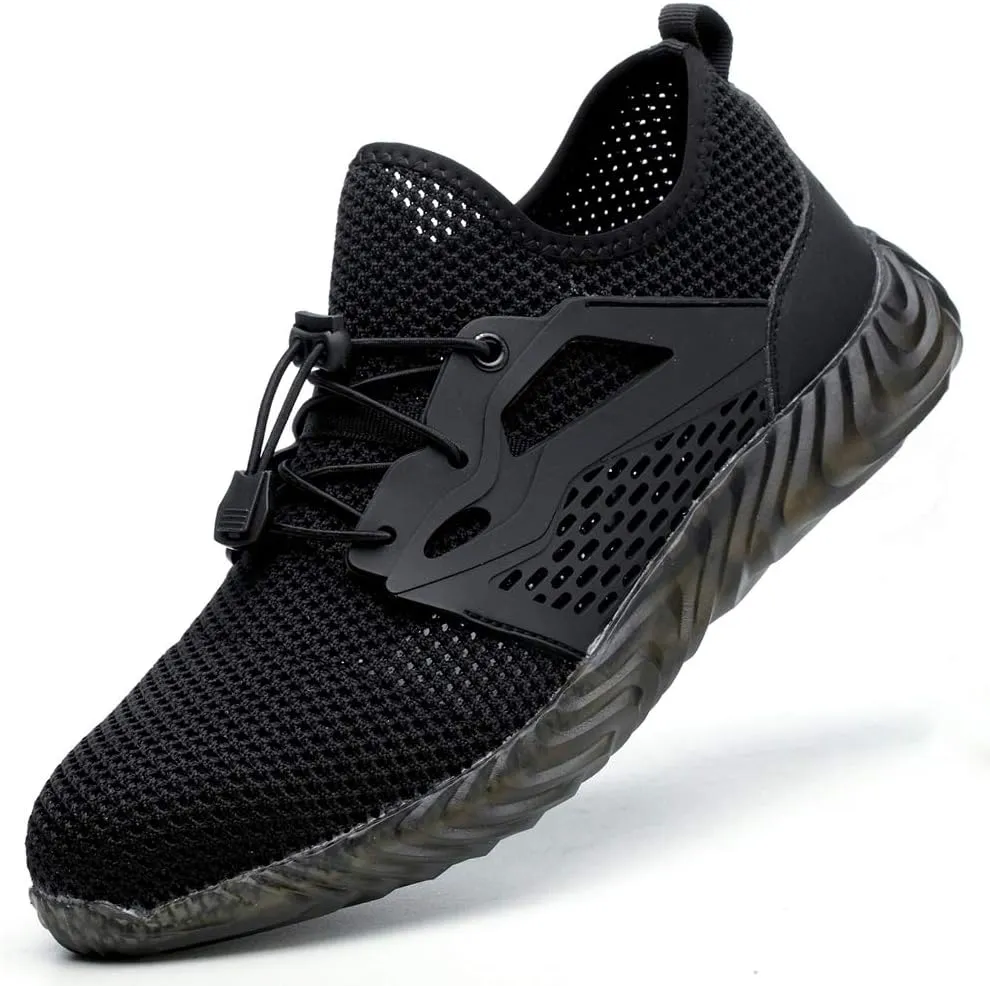 KINOW Men Steel Toe Safety Work Shoes Slip Resistant Lightweight Outdoor Athletic Industrial Construction Sneakers for Women