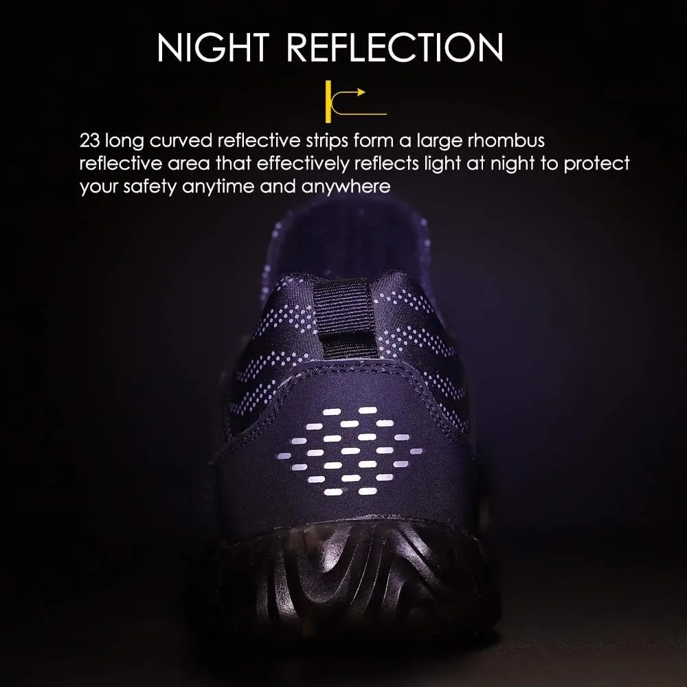 KINOW Men Steel Toe Safety Work Shoes Slip Resistant Lightweight Outdoor Athletic Industrial Construction Sneakers for Women