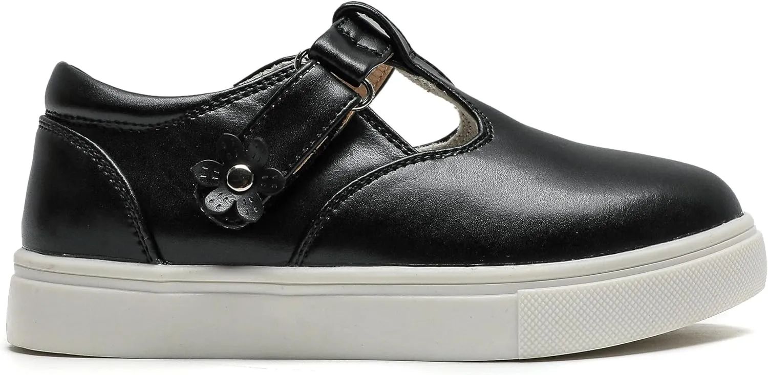 kkdom Toddler/Little Kid/Girls T-Strap Mary Jane Sneaker