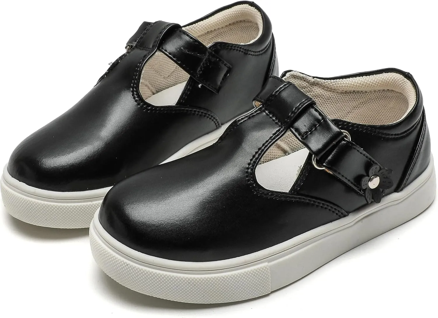 kkdom Toddler/Little Kid/Girls T-Strap Mary Jane Sneaker