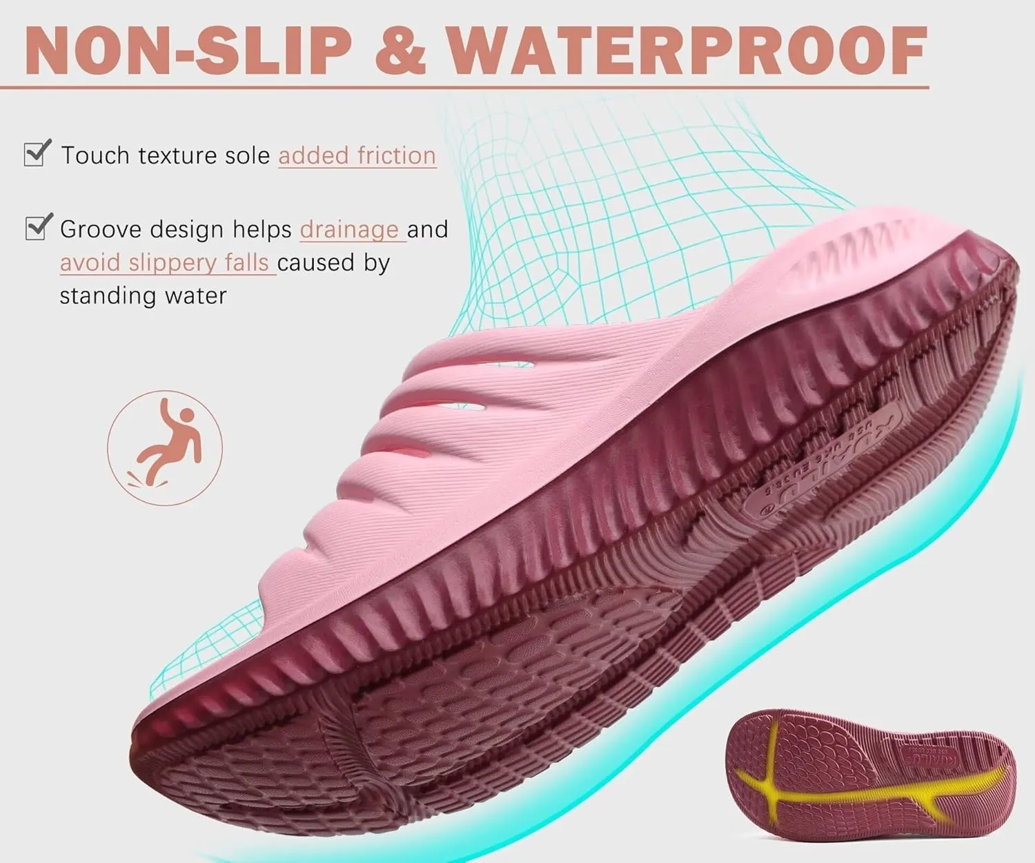 KuaiLu Womens Recovery Sandals With Comfortable Plantar Fasciitis Support,Ladies Orthotic Open Toe Sport Slides Thick Cushion Reduces Stress on Feet,Joints & Back Post-Exercise