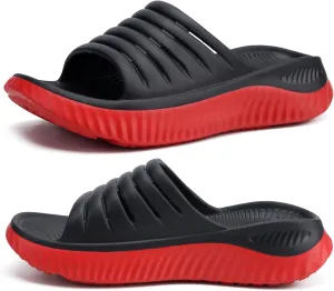 KuaiLu Womens Recovery Sandals With Comfortable Plantar Fasciitis Support,Ladies Orthotic Open Toe Sport Slides Thick Cushion Reduces Stress on Feet,Joints & Back Post-Exercise