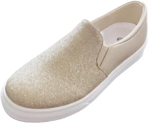 Ladies Rround Toe Elastic Set Foot Flat Bottom Sequins Simple Solid Colour Large Size Slip on Casual Dress Shoes for Men