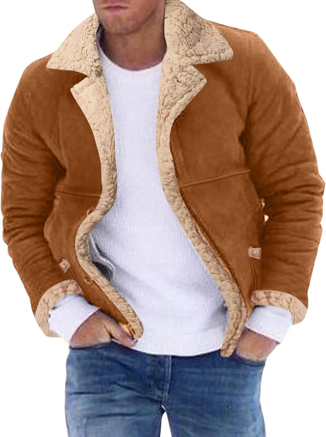 LCMTWX Mens Jackets Cottonpadded Jacket Stand Collar Knitted Splice Sweater Coat Casual Cardigan Stylish Outwear Men's