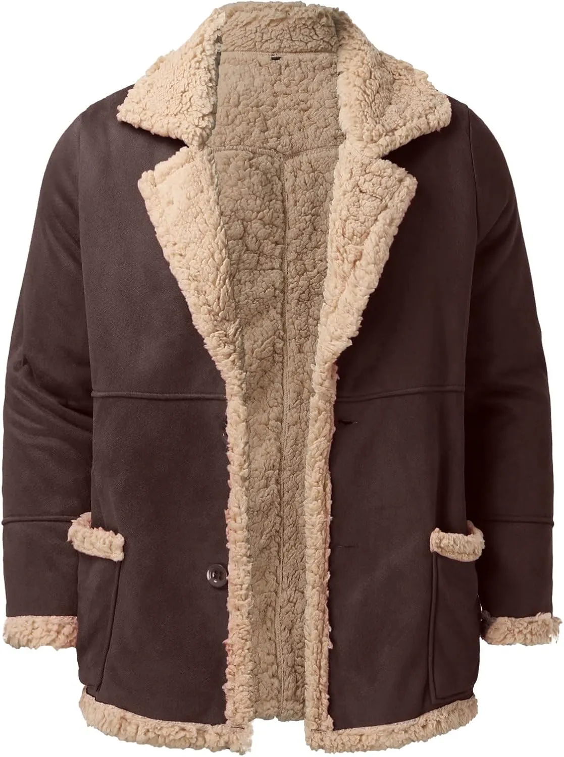 LCMTWX Men's Winter Thickened Warm Coats Stand Collar Knitted Splice Sweater Coat Casual Cardigan Stylish Mens Winter