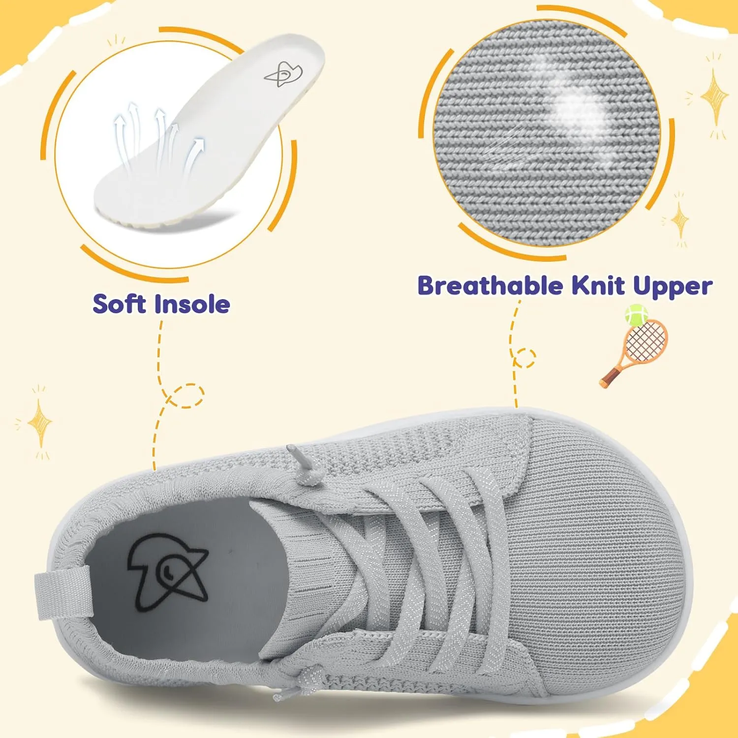 LeIsfIt Toddler Shoes Girls Boys Wide Shoes Kids Zero Drop Minimalist Sneakers Barefoot Slip on Tennis Sneakers