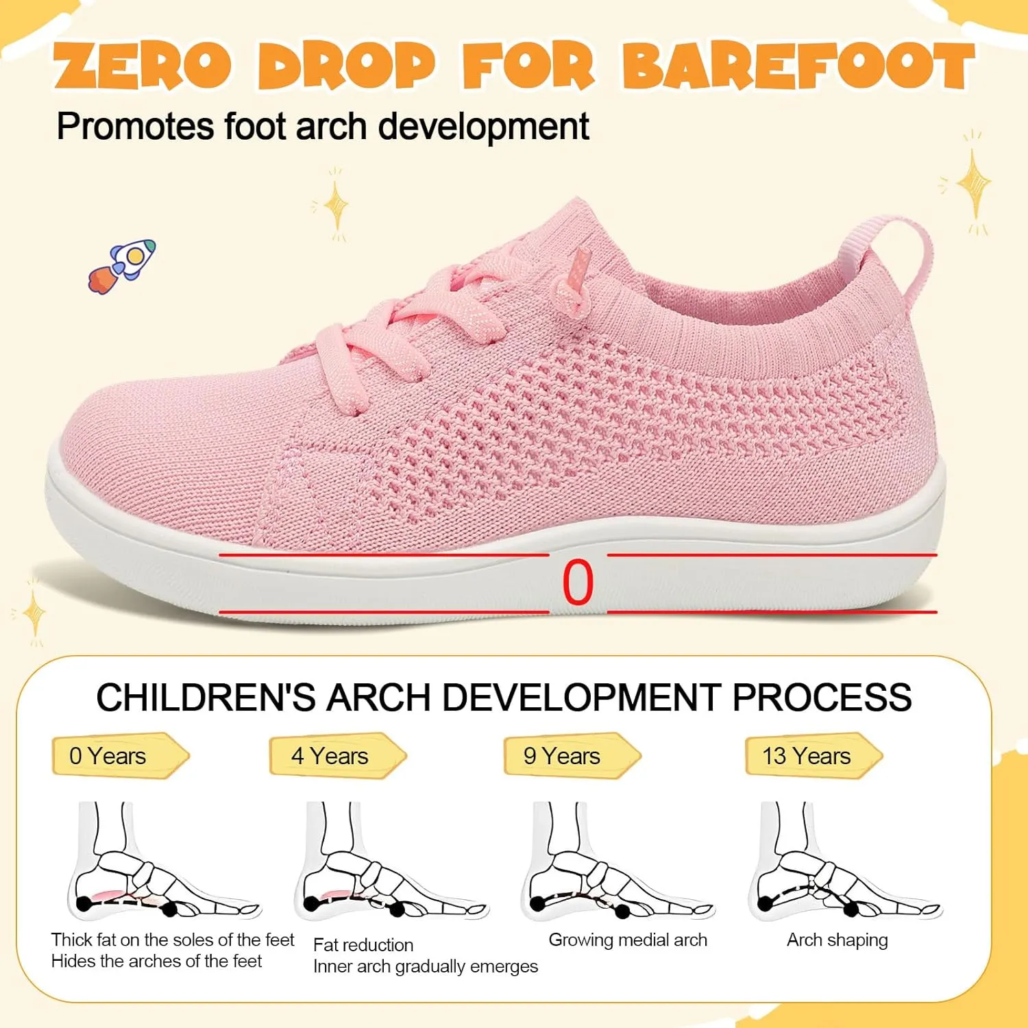 LeIsfIt Toddler Shoes Girls Boys Wide Shoes Kids Zero Drop Minimalist Sneakers Barefoot Slip on Tennis Sneakers