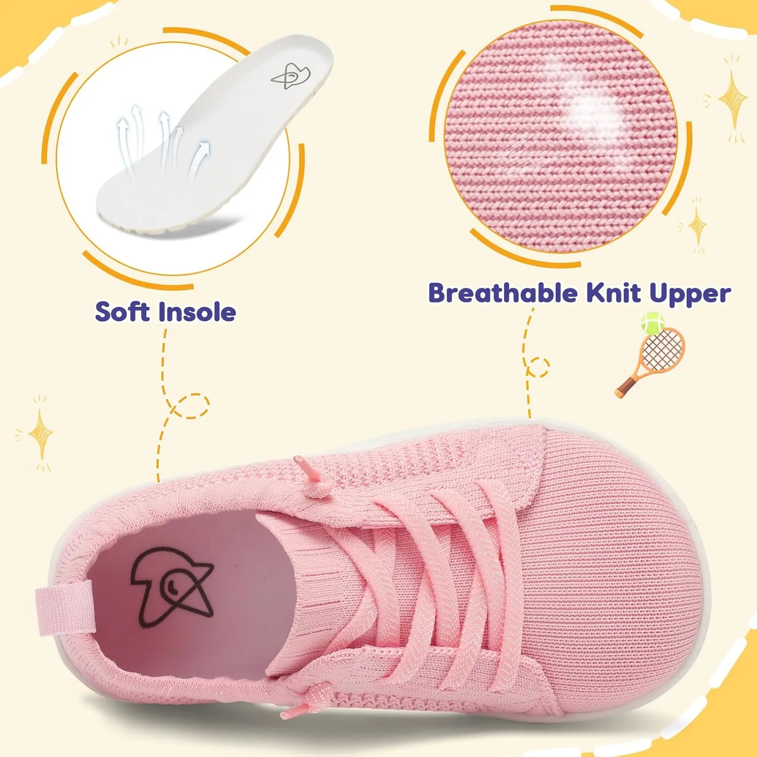 LeIsfIt Toddler Shoes Girls Boys Wide Shoes Kids Zero Drop Minimalist Sneakers Barefoot Slip on Tennis Sneakers