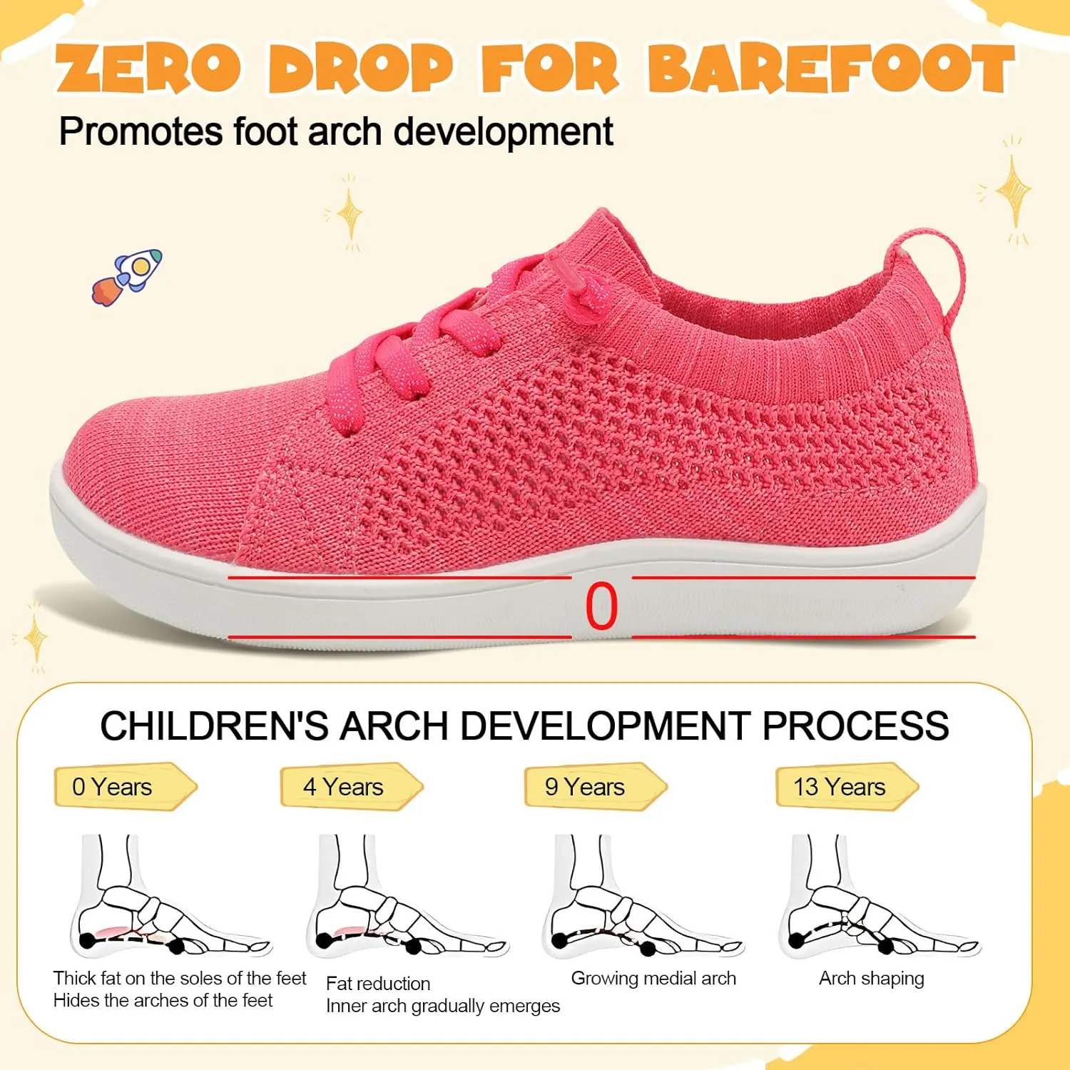 LeIsfIt Toddler Shoes Girls Boys Wide Shoes Kids Zero Drop Minimalist Sneakers Barefoot Slip on Tennis Sneakers